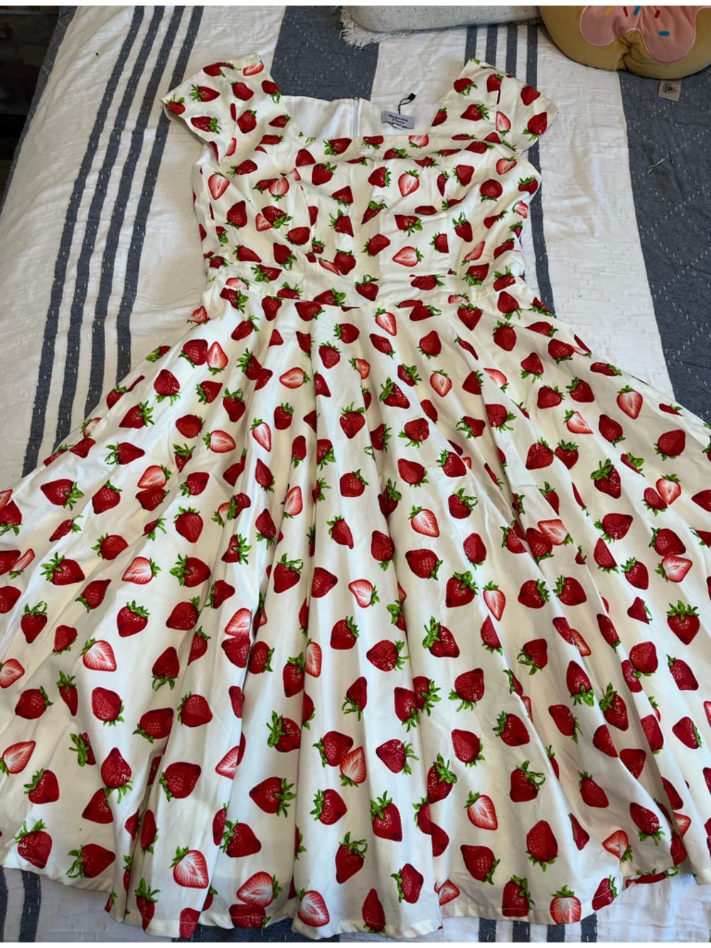 Magnolia place Strawberry Print Fit-and-Flare dress size XL